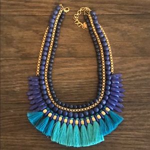Stella and dot blue tassel 3 in 1 necklace